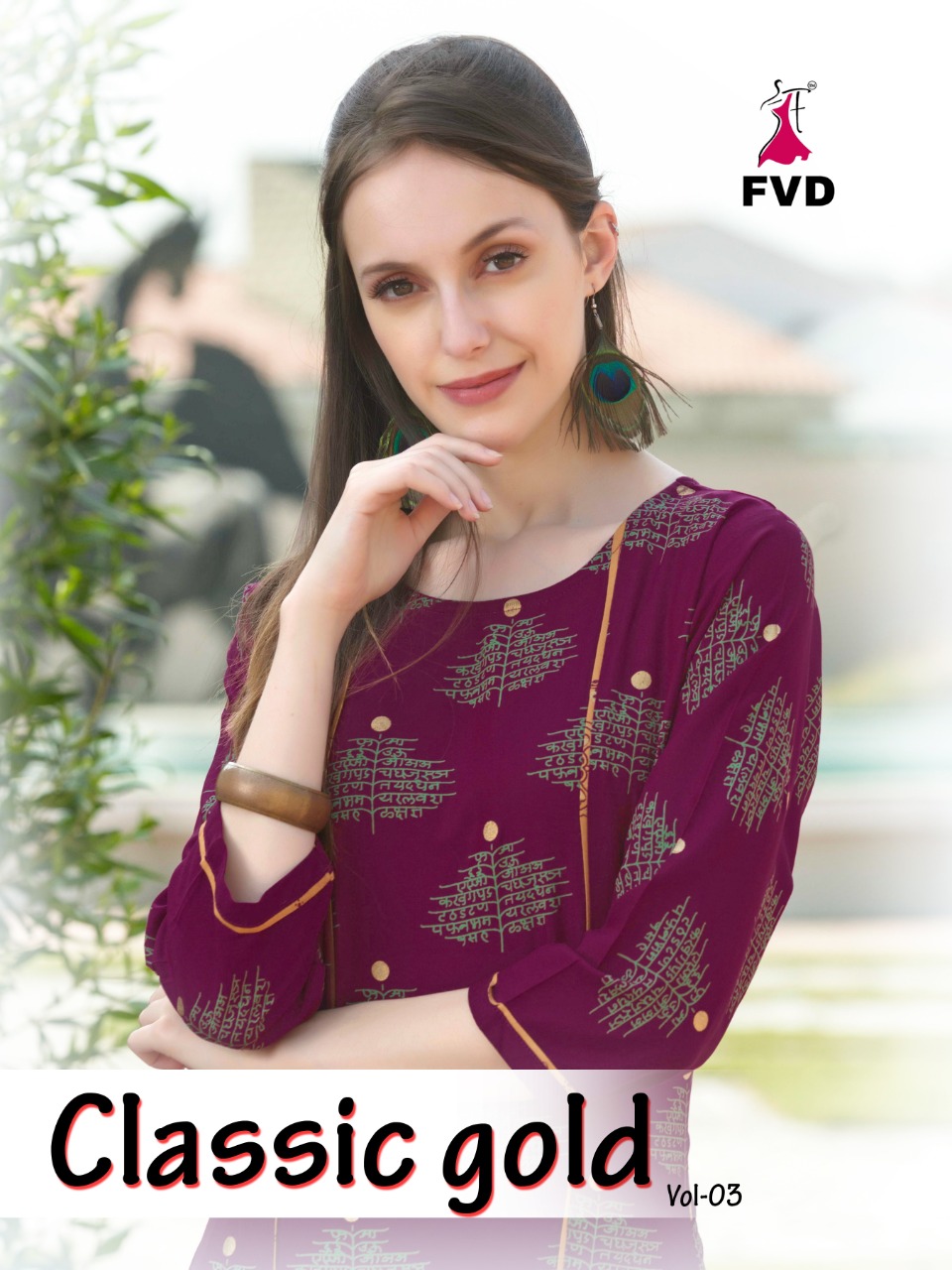 fvd clasic gold vol 3 rayon gorgeous look kurti with plazoo catalog