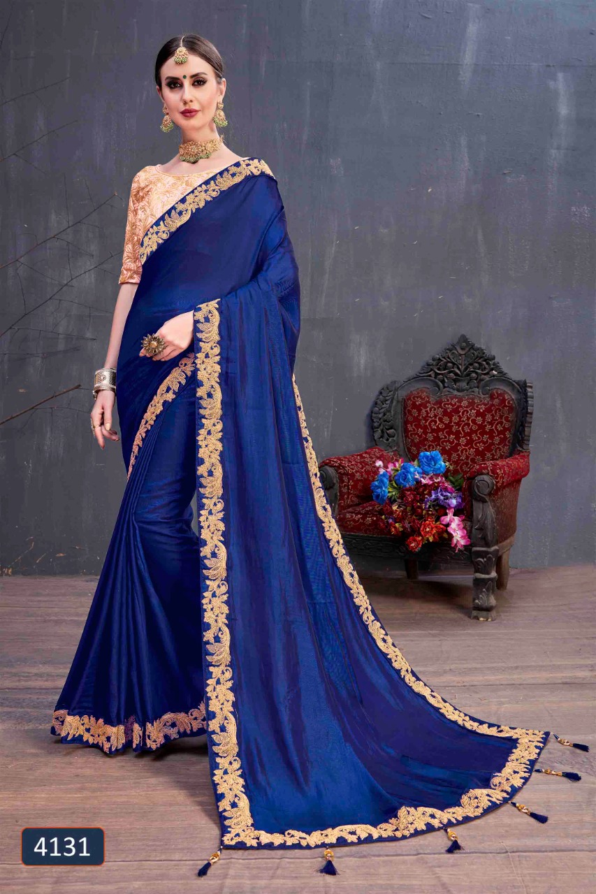 khushbu d no 4131 silk decent look saree single