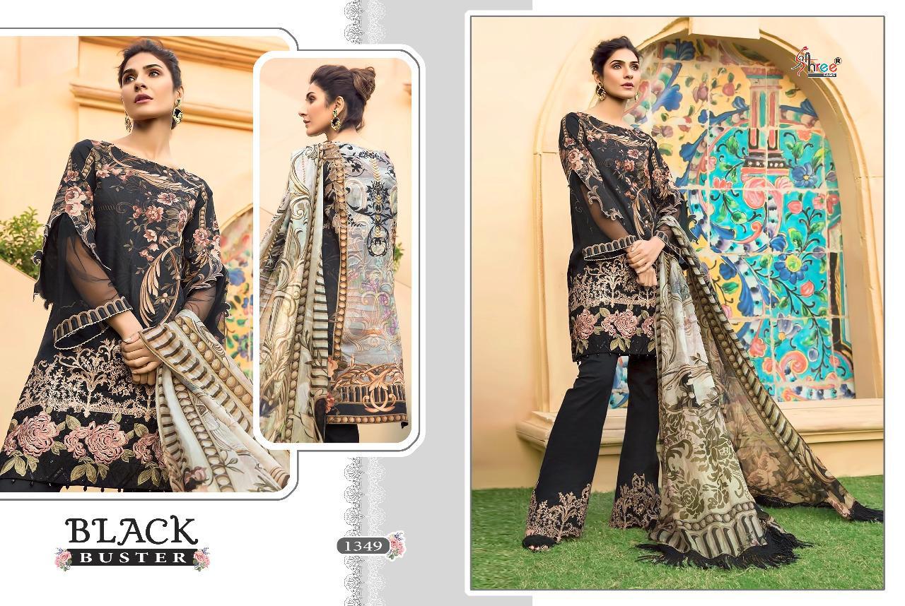 shree fabs black  1349 cotton catchy look salwar suit with cotton dupatta singal