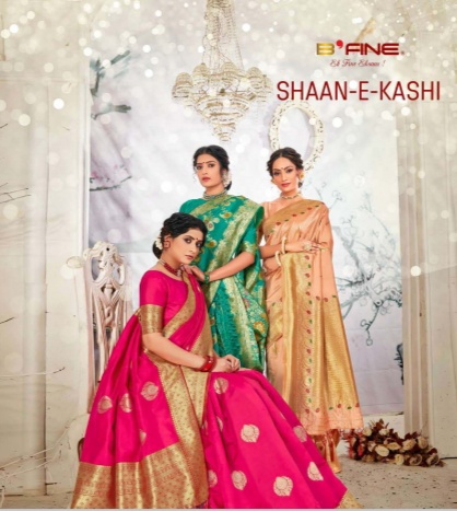b fine shaan e kashi silk festive look saree catalog