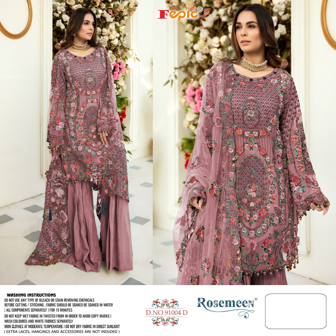 FEPIC Rosemeen  91004 D Salwar Kameez Net heavy embroidered Singles
