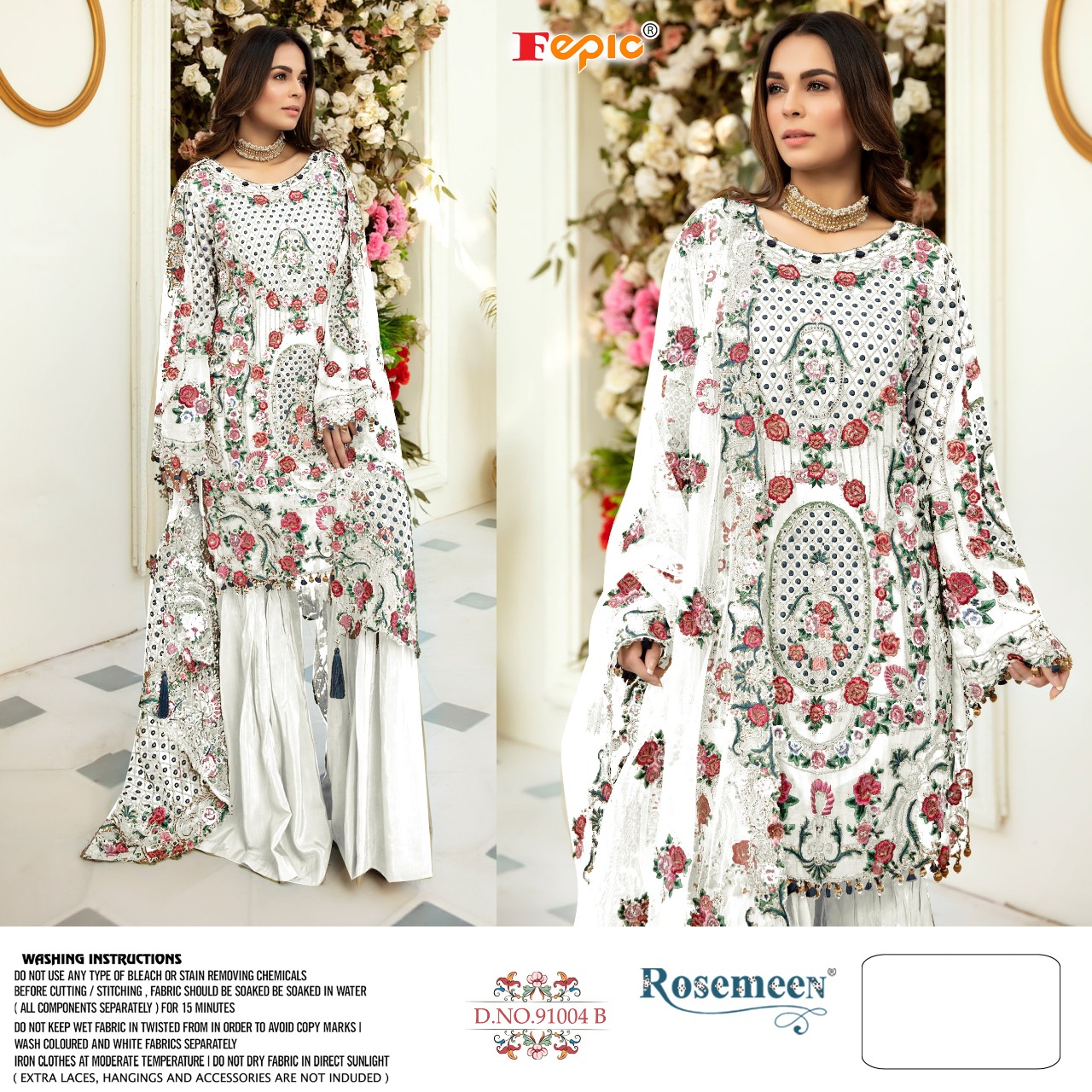 FEPIC Rosemeen  91004 B Salwar Kameez Net heavy embroidered Singles