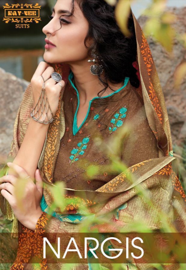 kay vee suits nargis pashmina regal look dupattaPure Pashmina  Printed  Digital style box pallu  salwar suit catalog