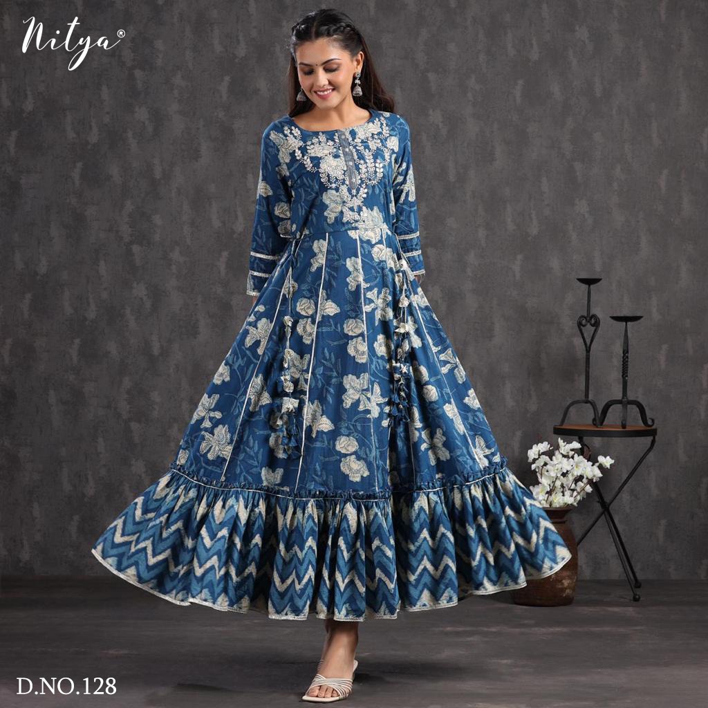lt nitya d no 128 cotton catchy look gown size set