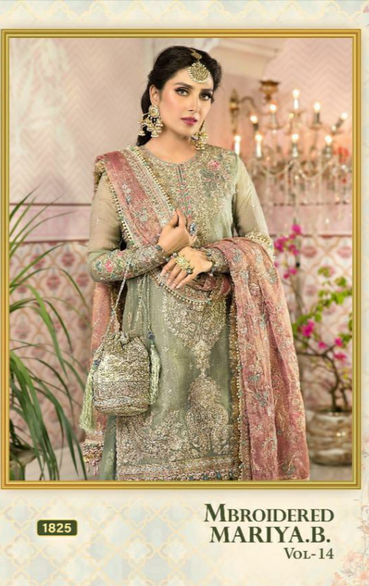 shree fab mbroidered maria b vol 14  hit design astonishing look salwar suit singal