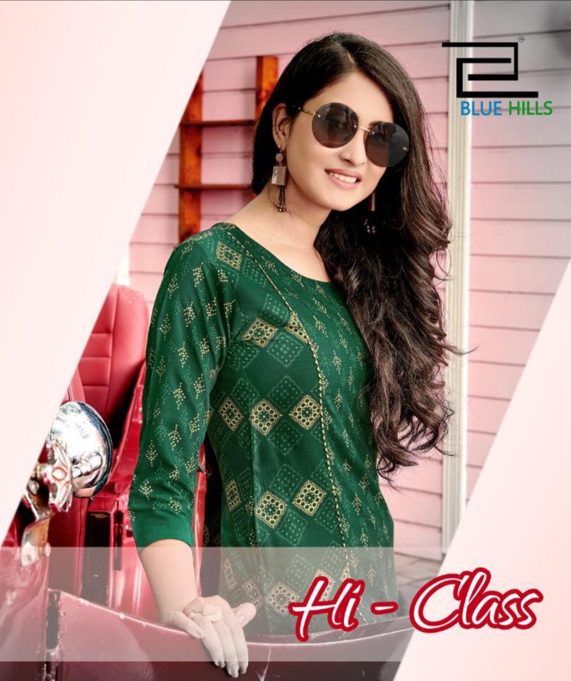bluehills hi class vol 1 rayon classic trendy look kurti catalog