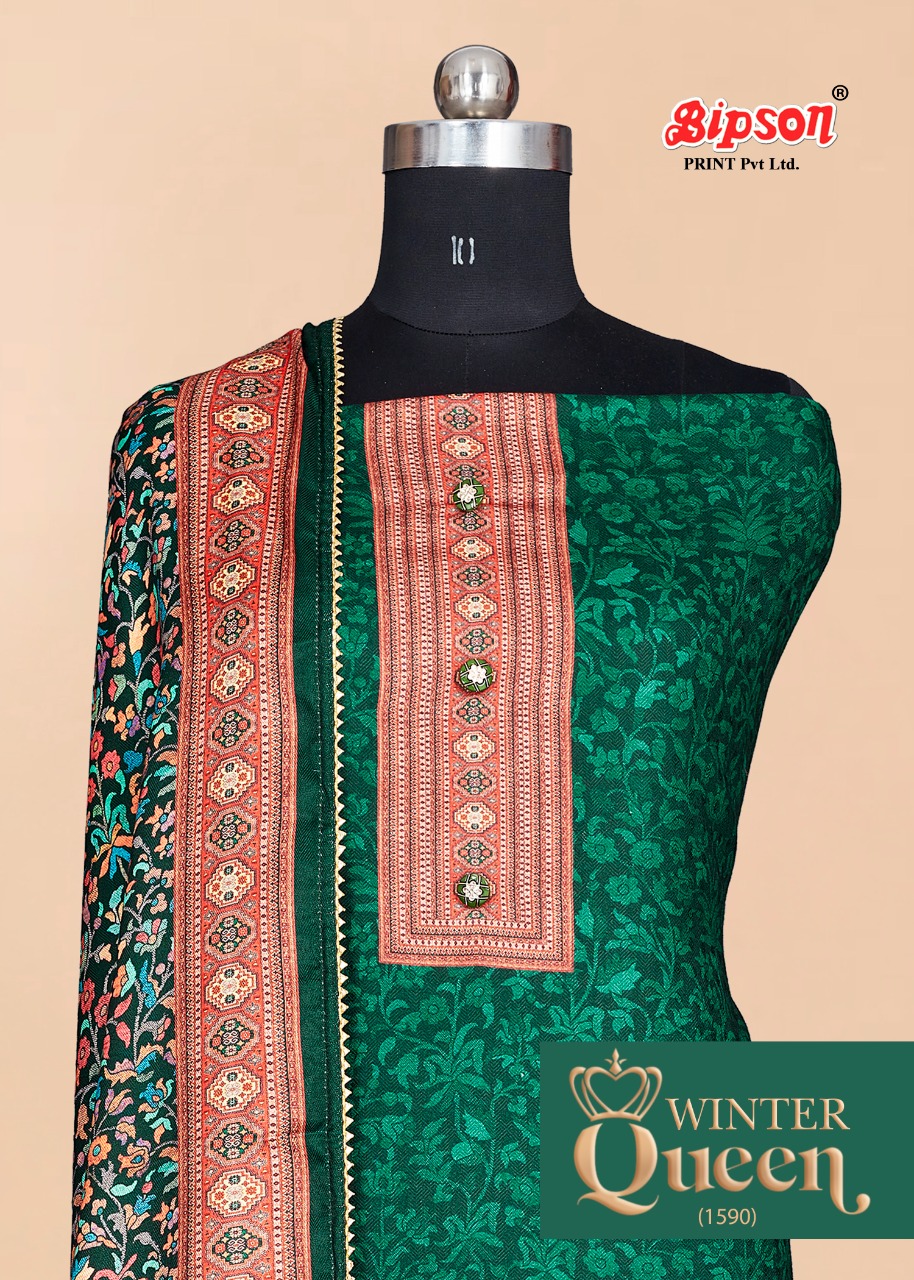 bipson winter queen d no 1590 pashmina elegant colour set salwar suit catalog