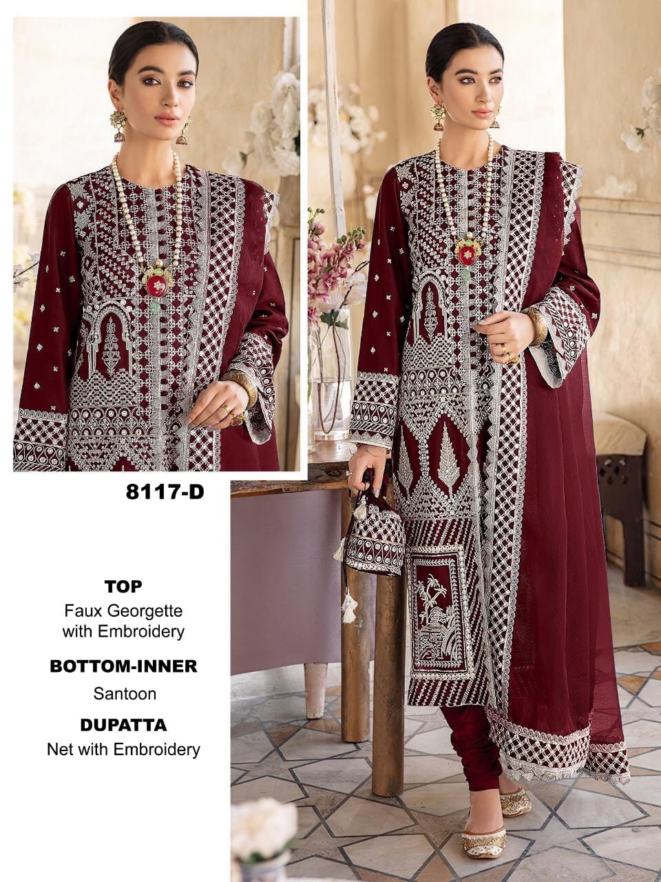 the womens thread pakistani 8117 georgette astonishing salwar suit catalog