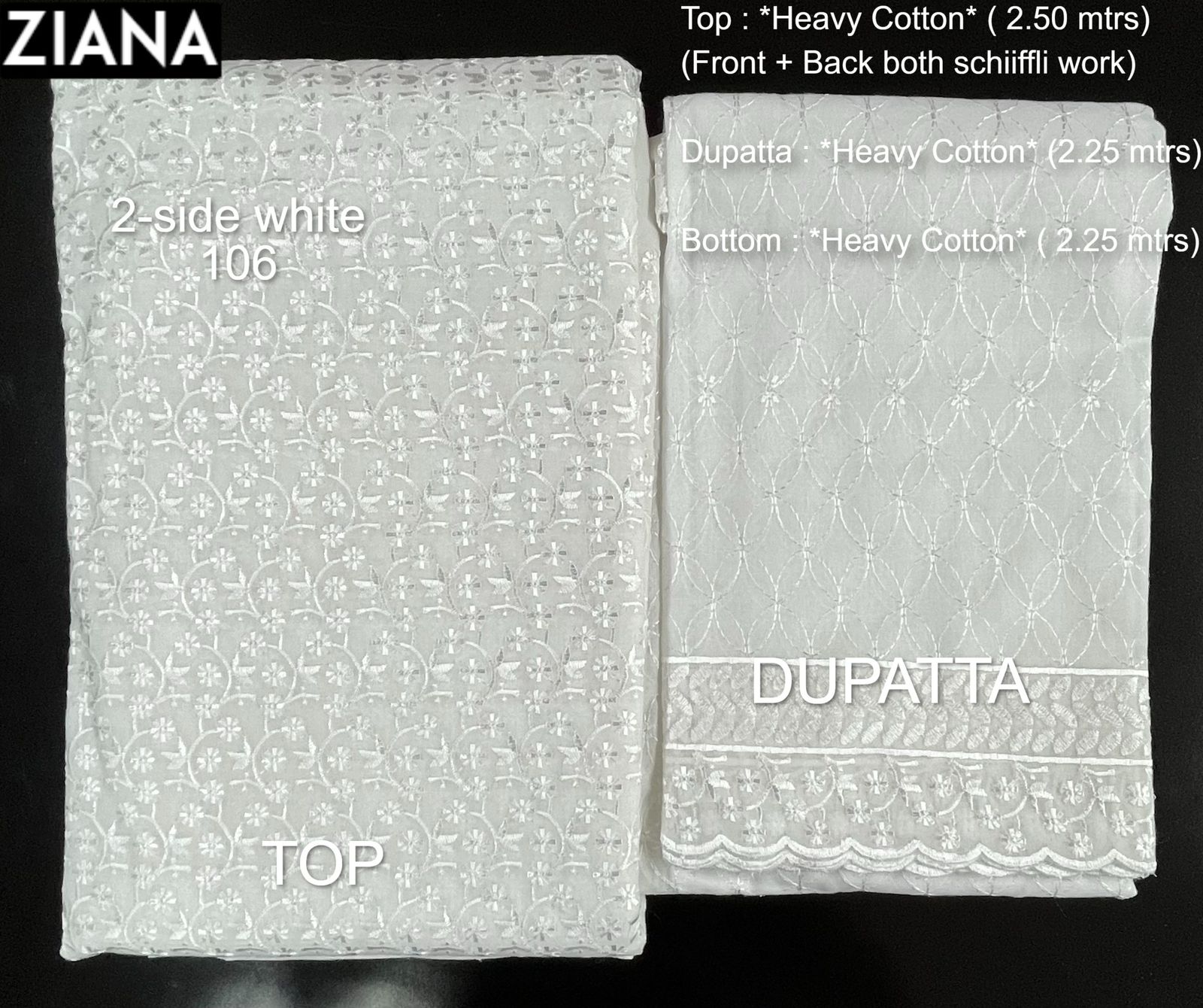 ziana baby 2 side white cotton decent look salwar suit catalog