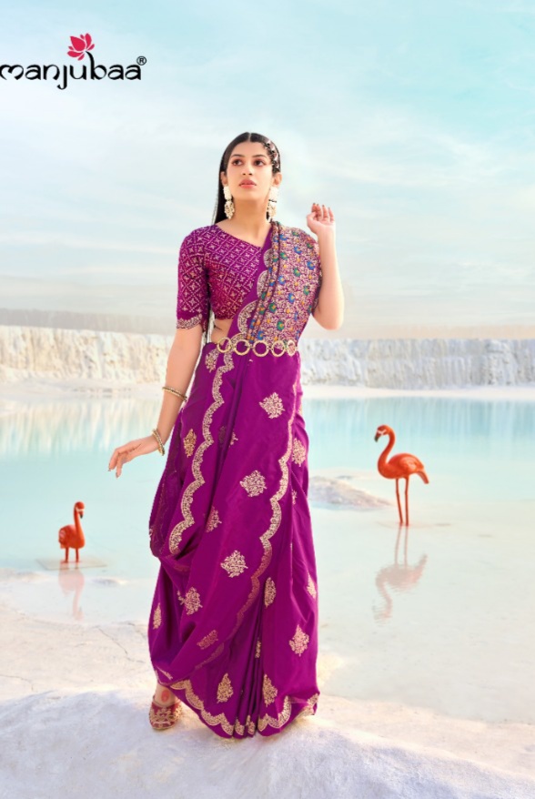 manjubaa madhur silk 8100 silk decent look saree catalog