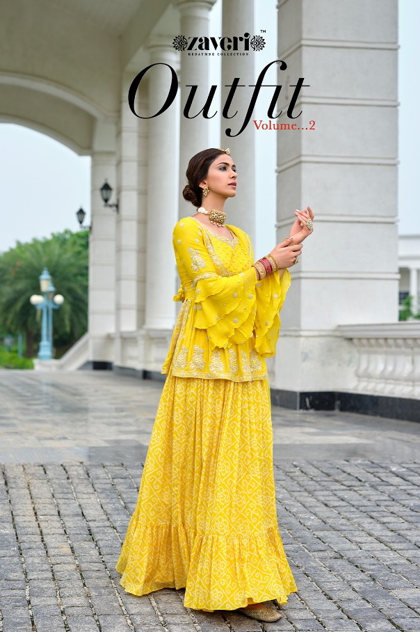zaveri woman beauty outfit vol 2 viscose new and modern style top with plazo and dupatta catalog