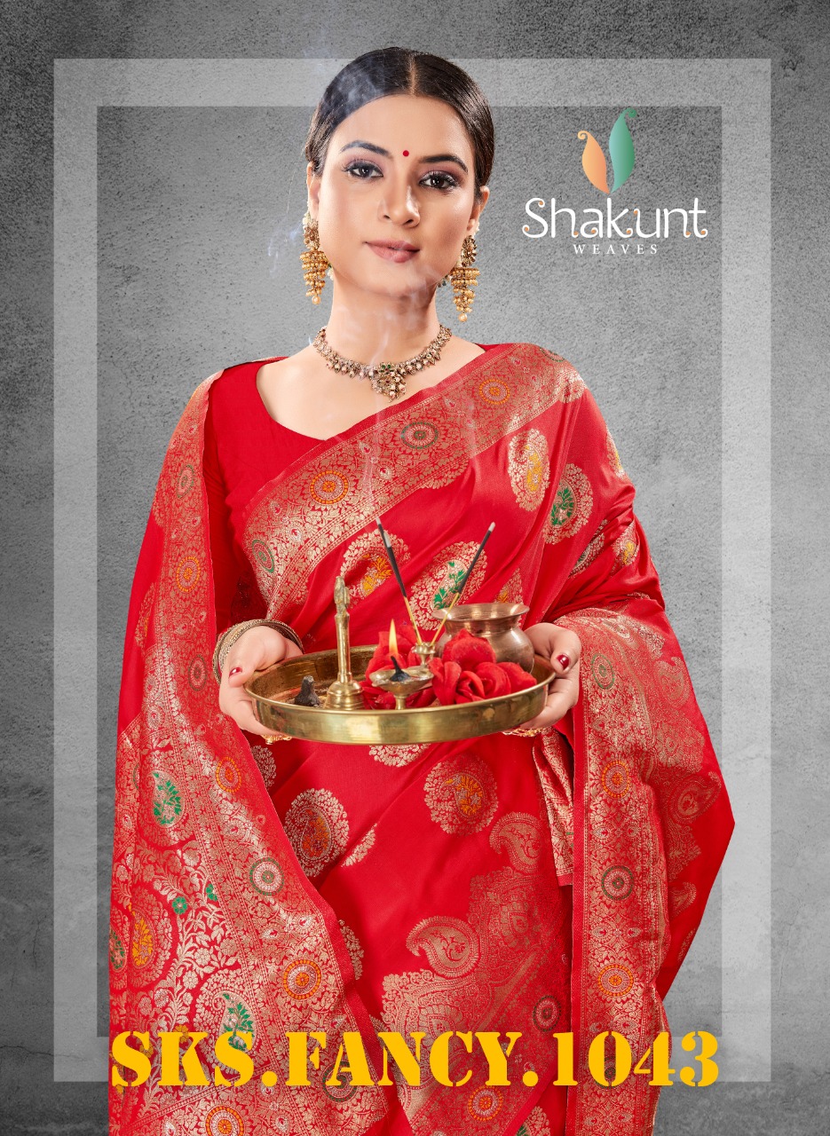 shakunt weaves sks fancy 1043 art silk  decent look saree catalog