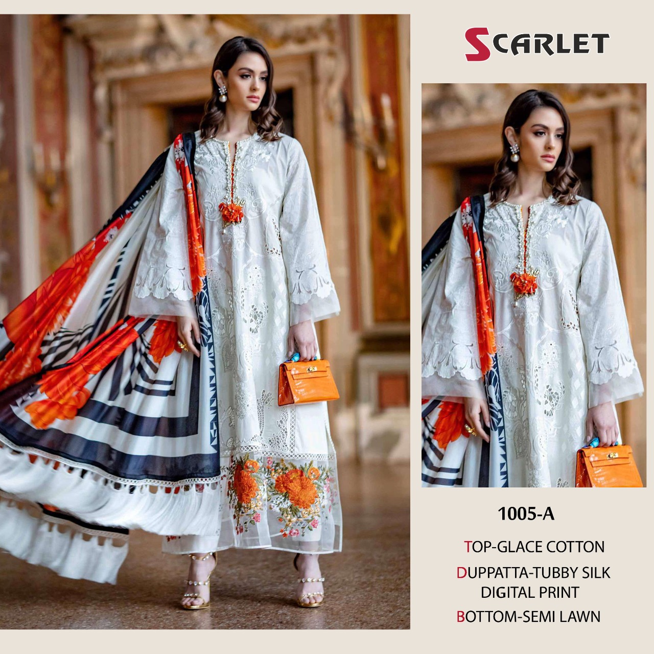 scarlet 1005 a Glace cotton regal look salwar suit single