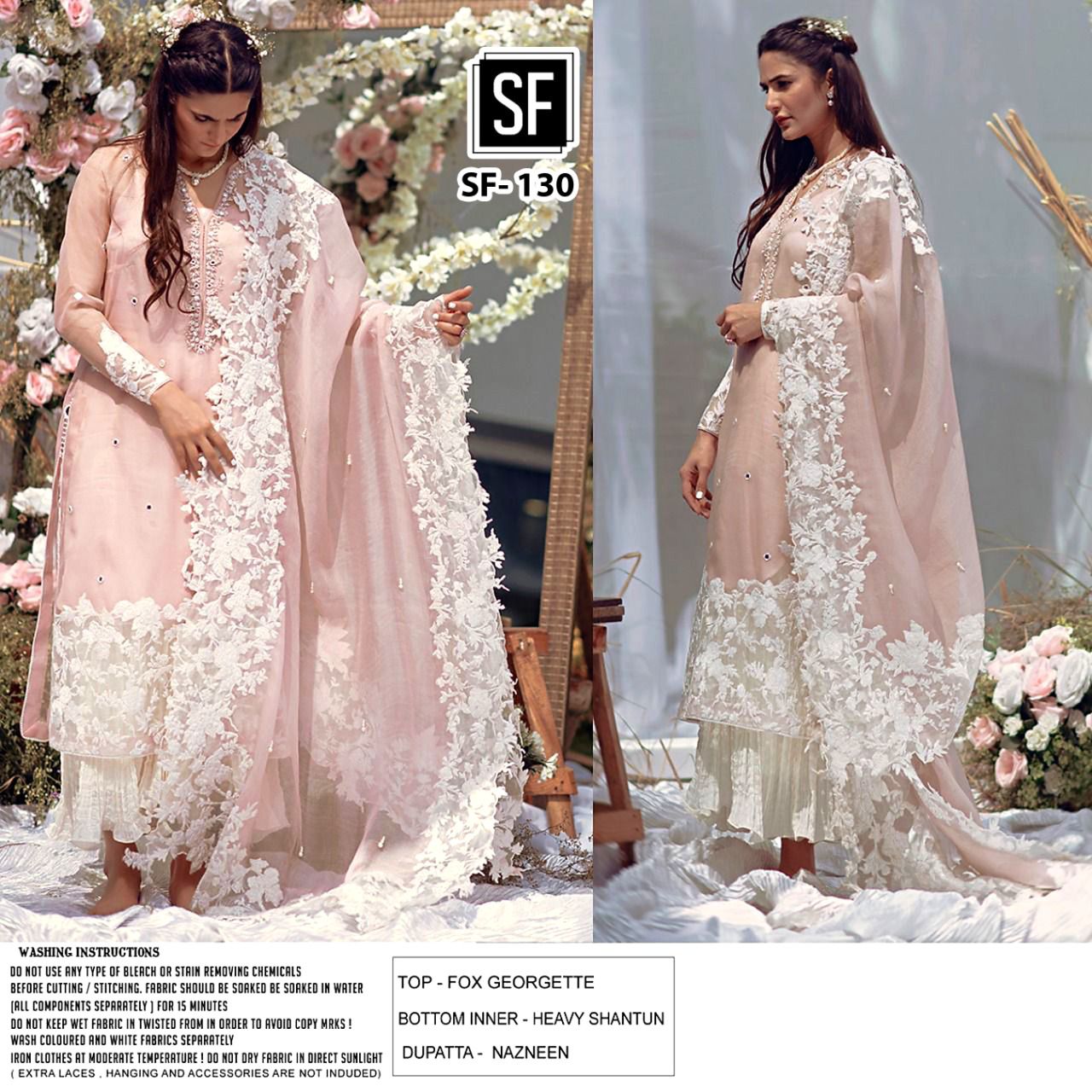 sf sf 130 georgette gorgeous look salwar suit single