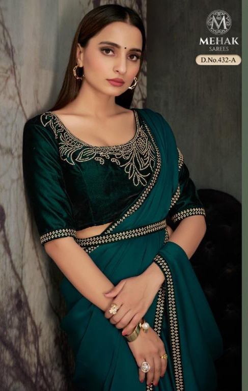 mahek saree ranisha d no 432 satin decent look saree catalog