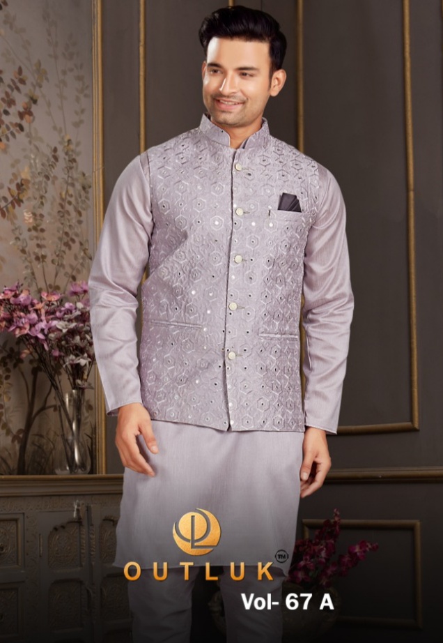 outlook outlook vol 67 a silk classic look kurta with jacket and pajama catalog