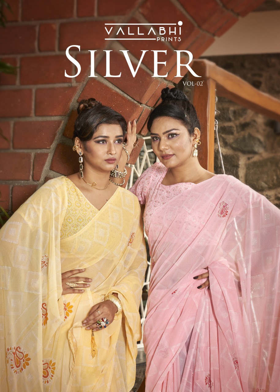 vallabhi print silver vol 2 Georegette Print exclusive print saree catalog
