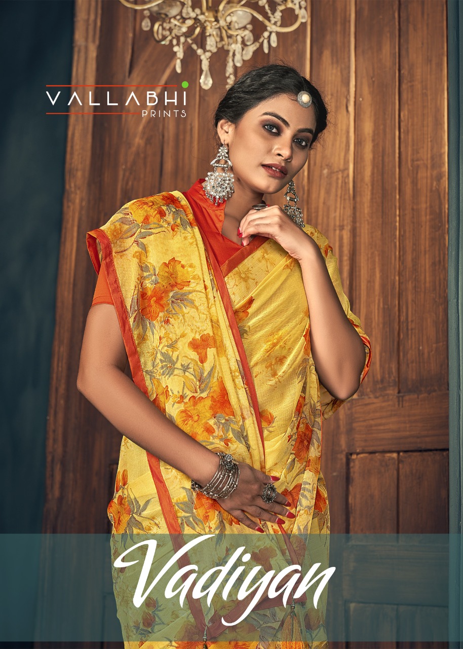 vallabhi print vadiyan Georegette Print exclusive print saree catalog