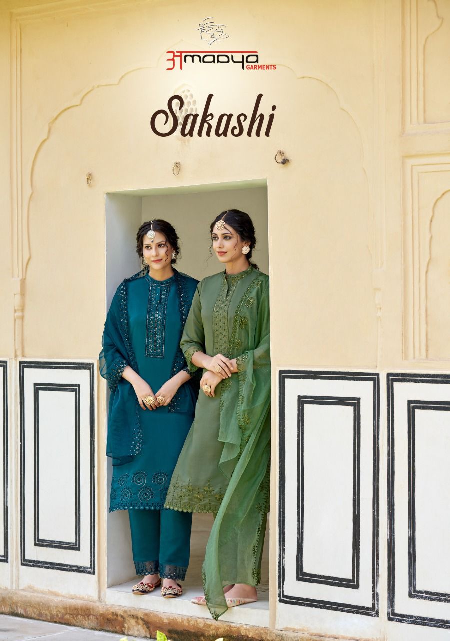 amaaya garments sakshi viscose innovative look kurti pant with dupatta catalog