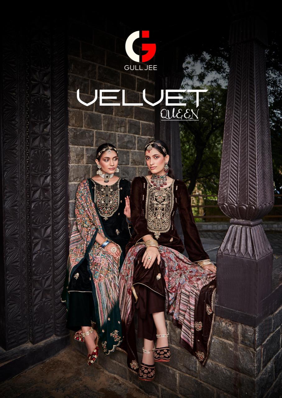 gull jee velvet queen velvet gorgeous  look salwar suit catalog