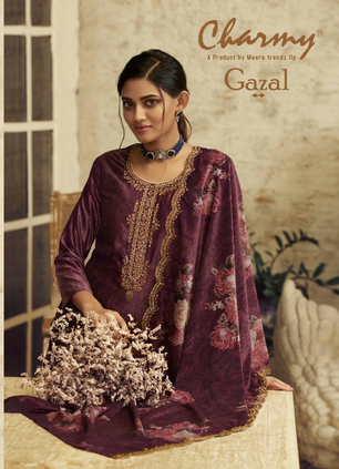 meera trendz charmy gazal velvet gorgeous look salwar suit catalog