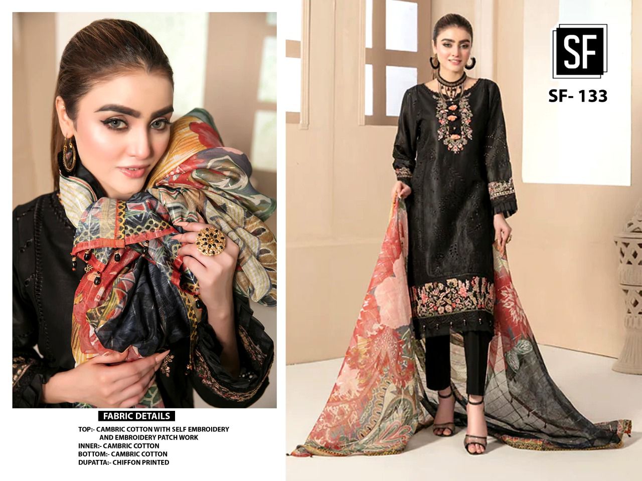 sf fashion sf 133 cotton aunthentic fabric salwar suit single