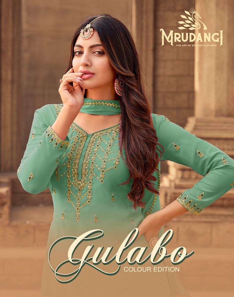 mrudangi gulabo colour edition a  georgette attrctive salwar suit catalog