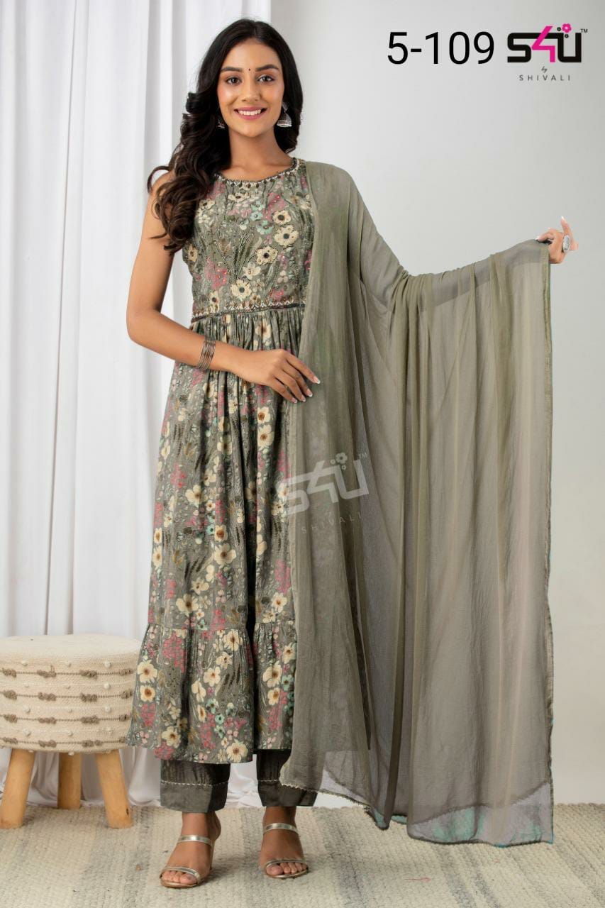 s4u s4u 5-109 fancy gorgeous look kurti with pant and dupatta size set