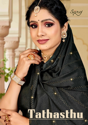 saroj saree Tathastu Pure crepe gorgeous print saree catalog