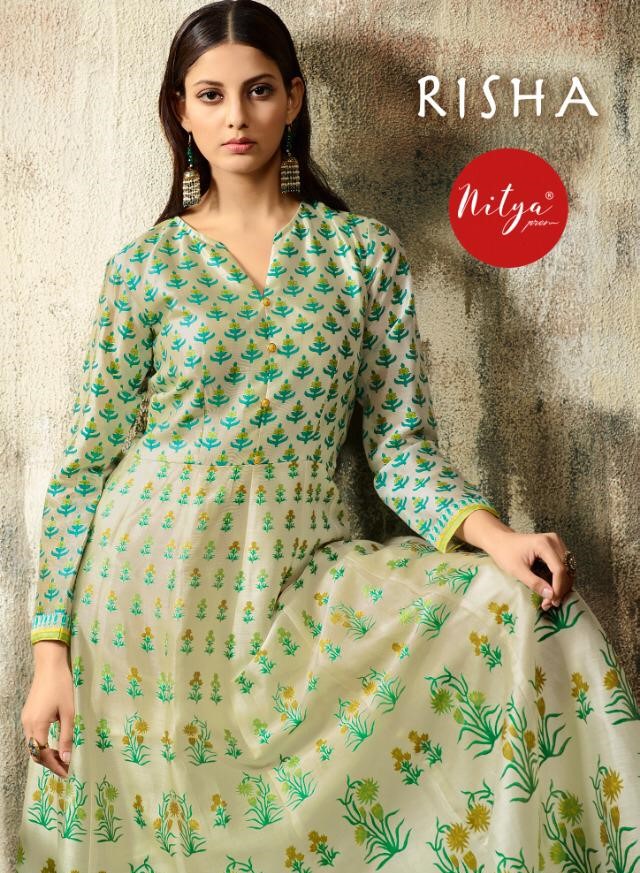 lt fabrics risha chanderi silk catchy look kurti catalog
