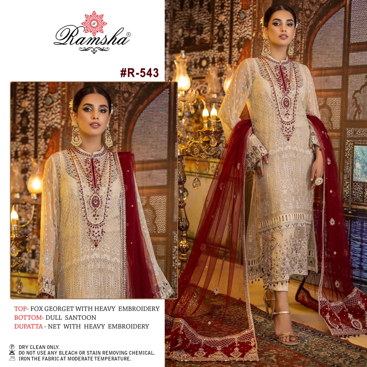 ramsha ramsha r-543 georgette elegant look salwar suit catalog
