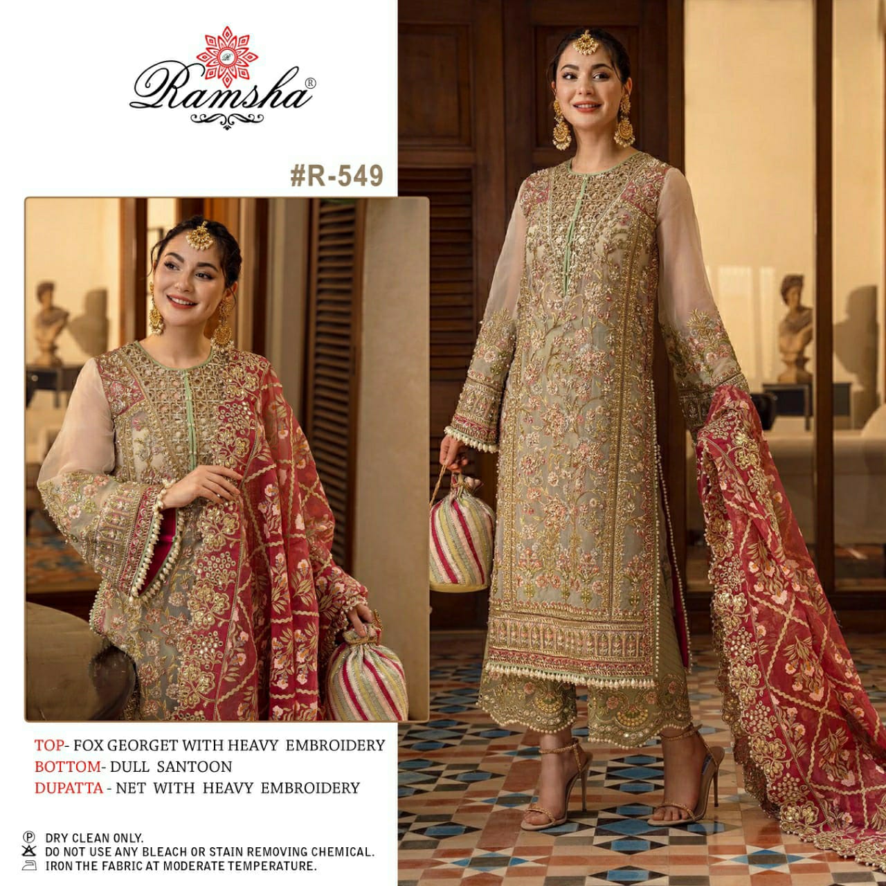 ramsha ramsha r-549 georgette regal look salwar suit single
