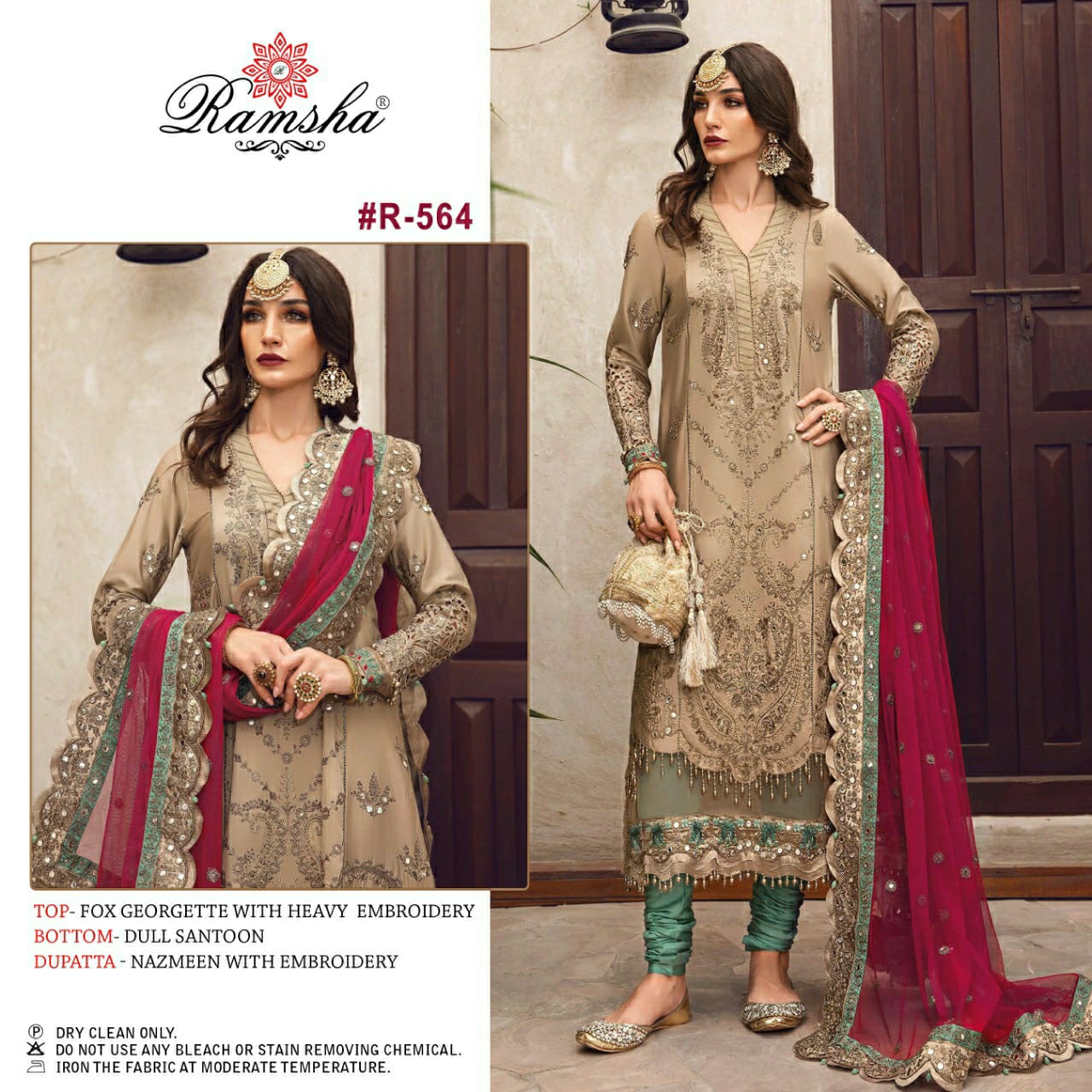 ramsha ramsha r 564 georgette catchy look salwar suit single