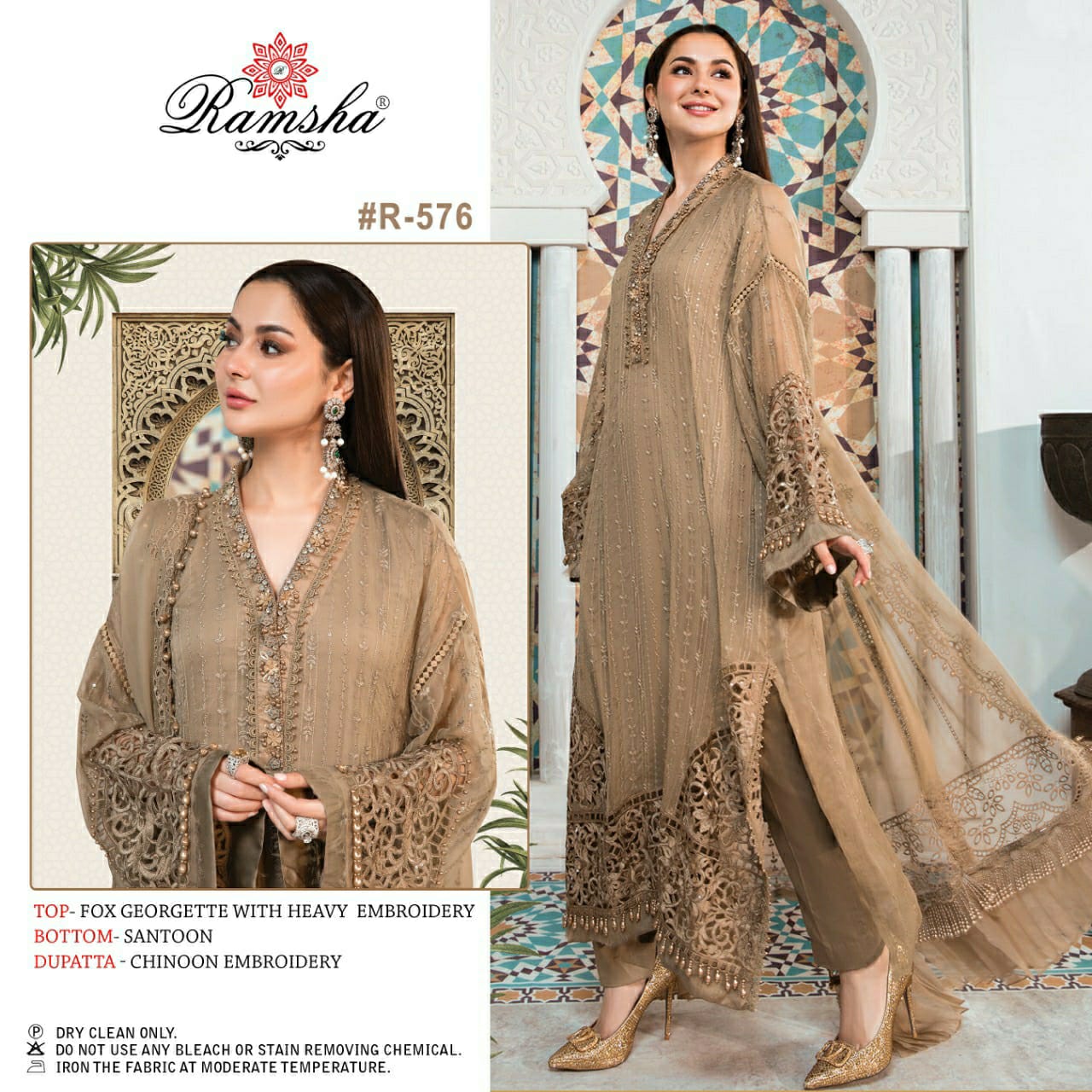 ramsha ramsha r 576 georgette catchy look salwar suit single