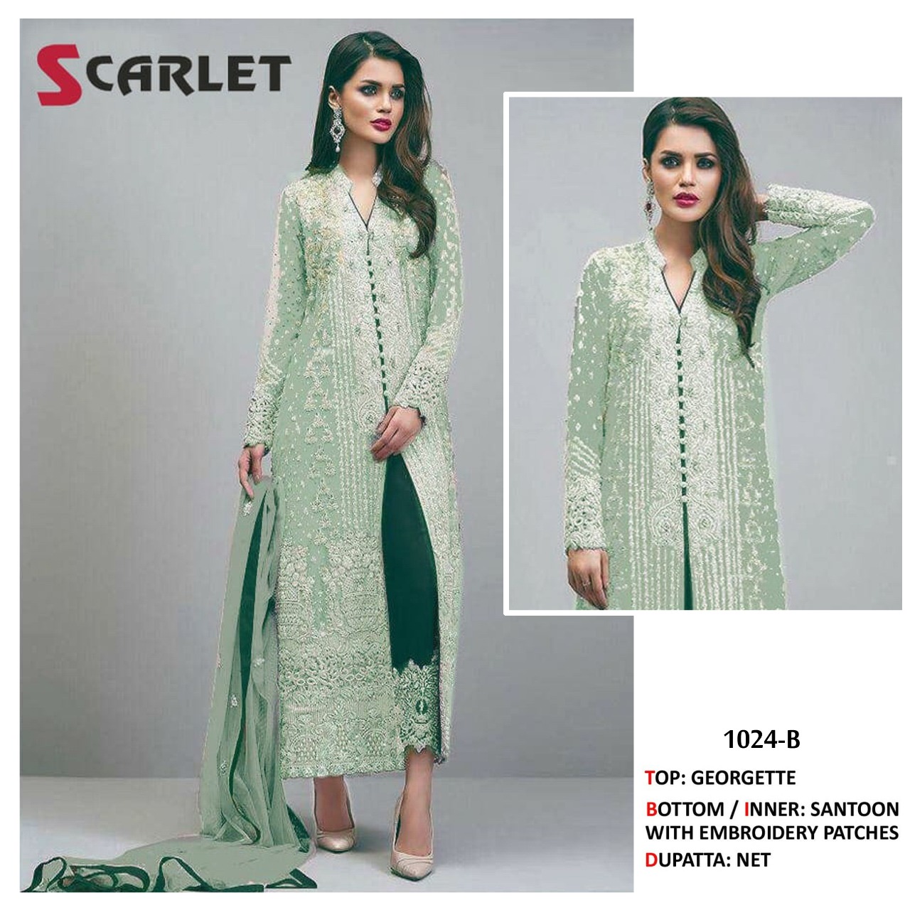 scarlet 1024 A B C Colors Georgette salwar suit catalog