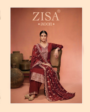 meera trendz zisa noor blooming silk astonishing look salwr suit catalog