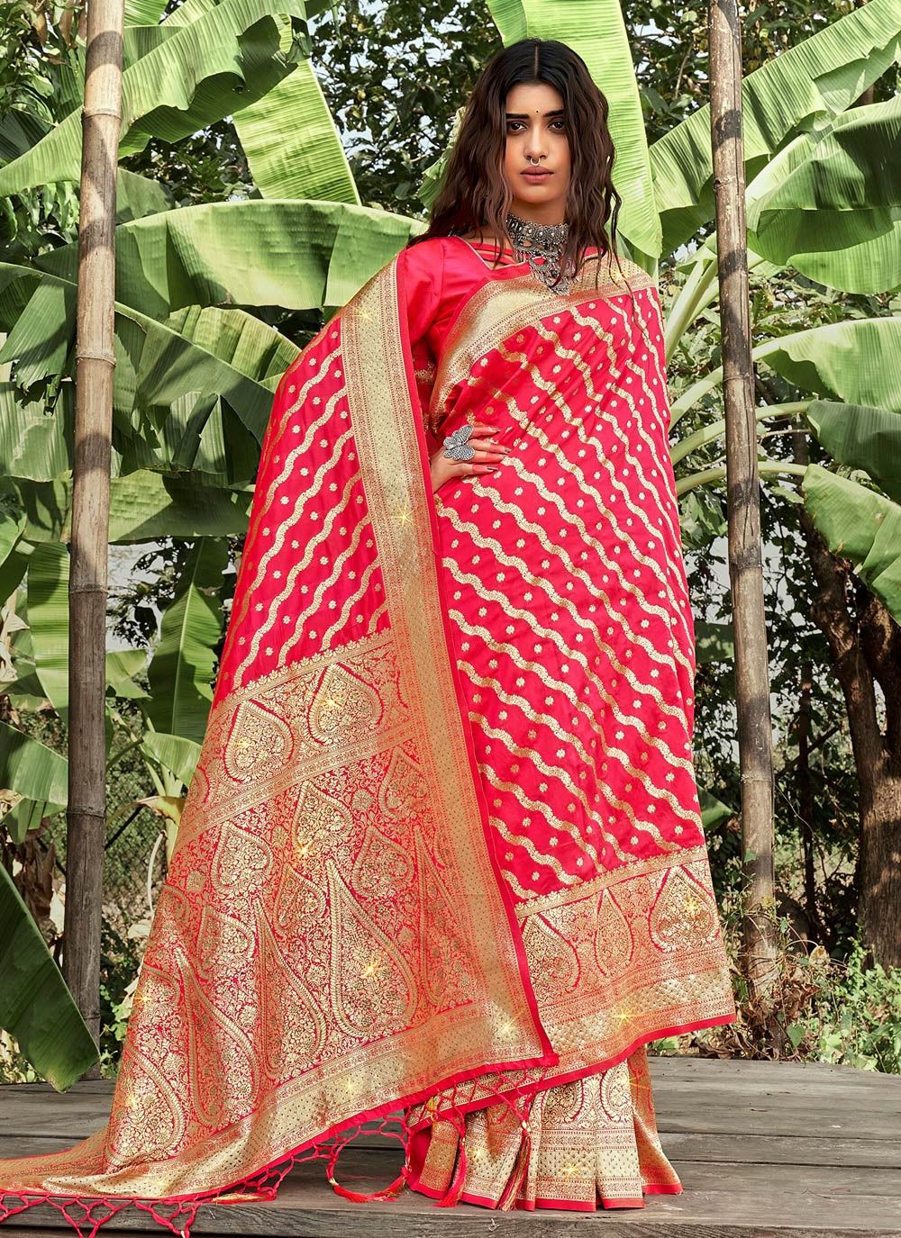 sangam print raj kanya Banarasi Silk elegant look saree catalog