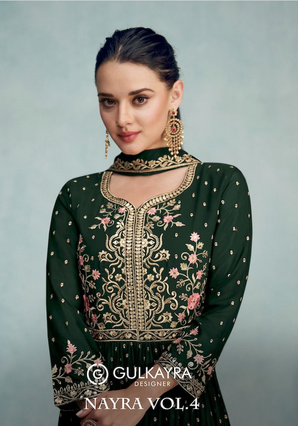 gulkayra designer  nayra vol 4  georgette festive look salwar suit catalog