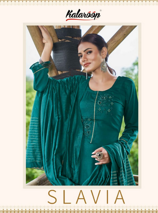 kivi kajree slavia parampara silk innovative style top pant with dupatta catalog