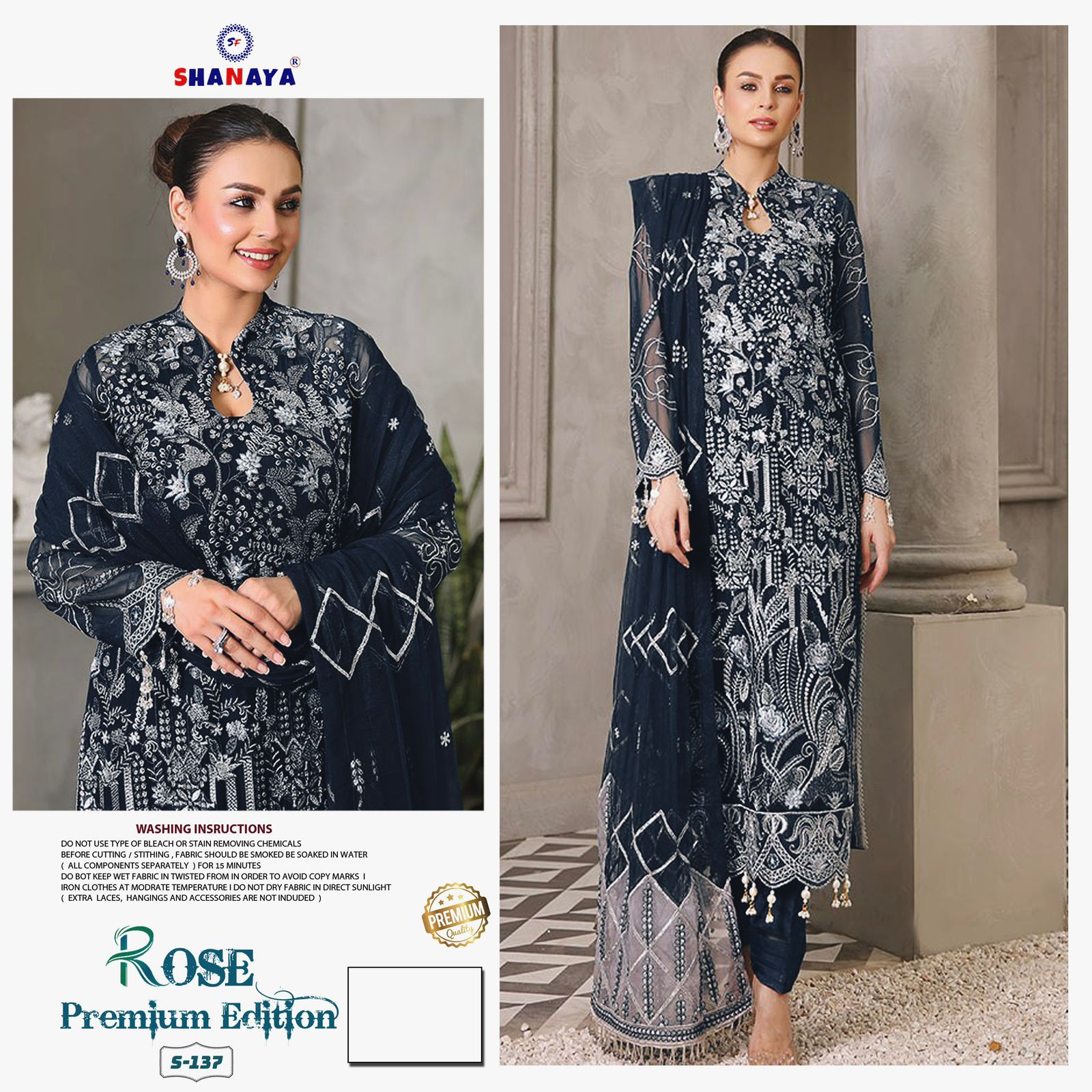 shanaya rose premium edition s 137 georgette decent look salwar suit single