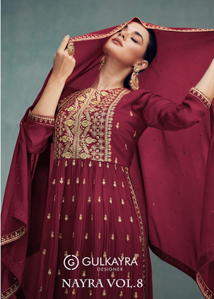 gulkayra designer nayra vol 8 blooming georgette elegant look salwar suit catalog
