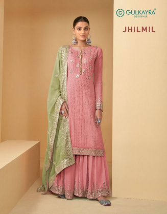 gulkayra designer jhilmil georgette graceful look salwar suit catalog