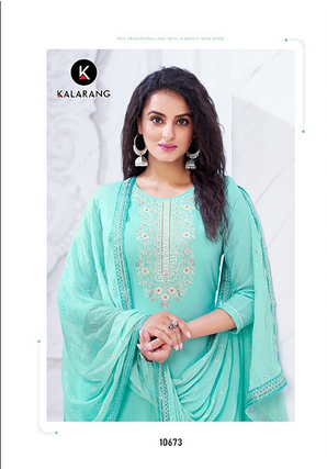 kalarang Bhavini jam cotton gorgeous look salwar suit catalog