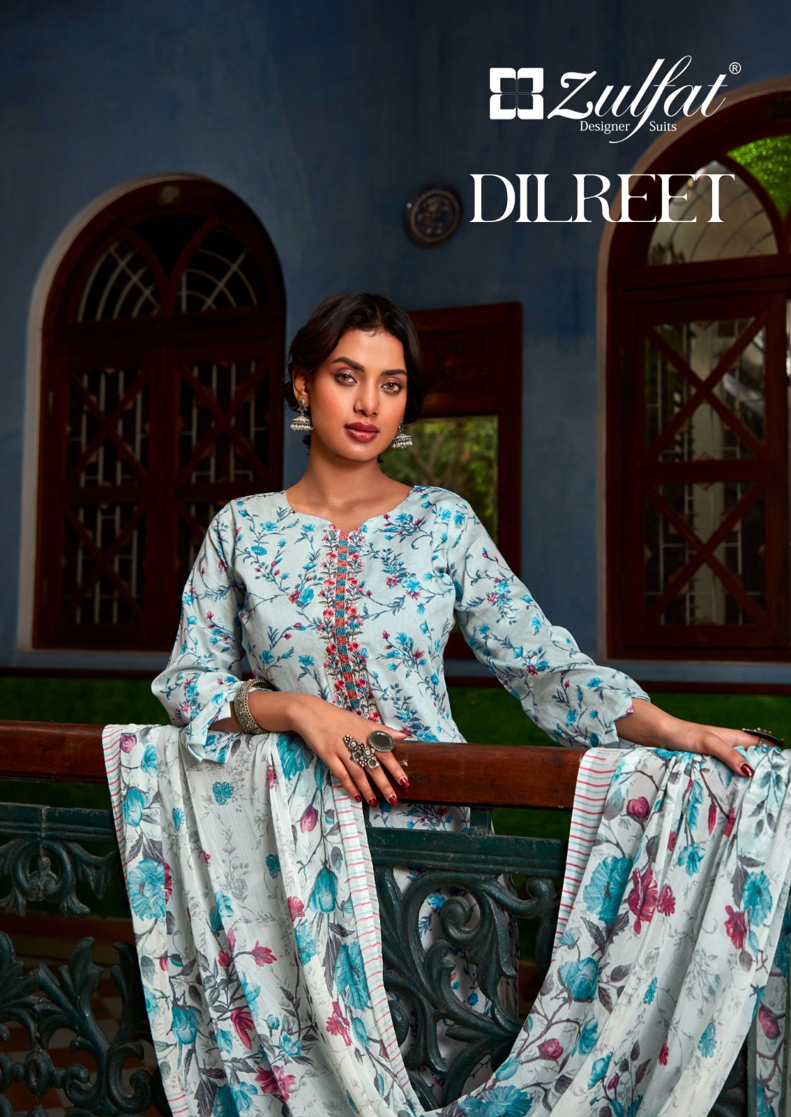 zulfat designer suit dilreet jam cotton regal look salwar suit catalog