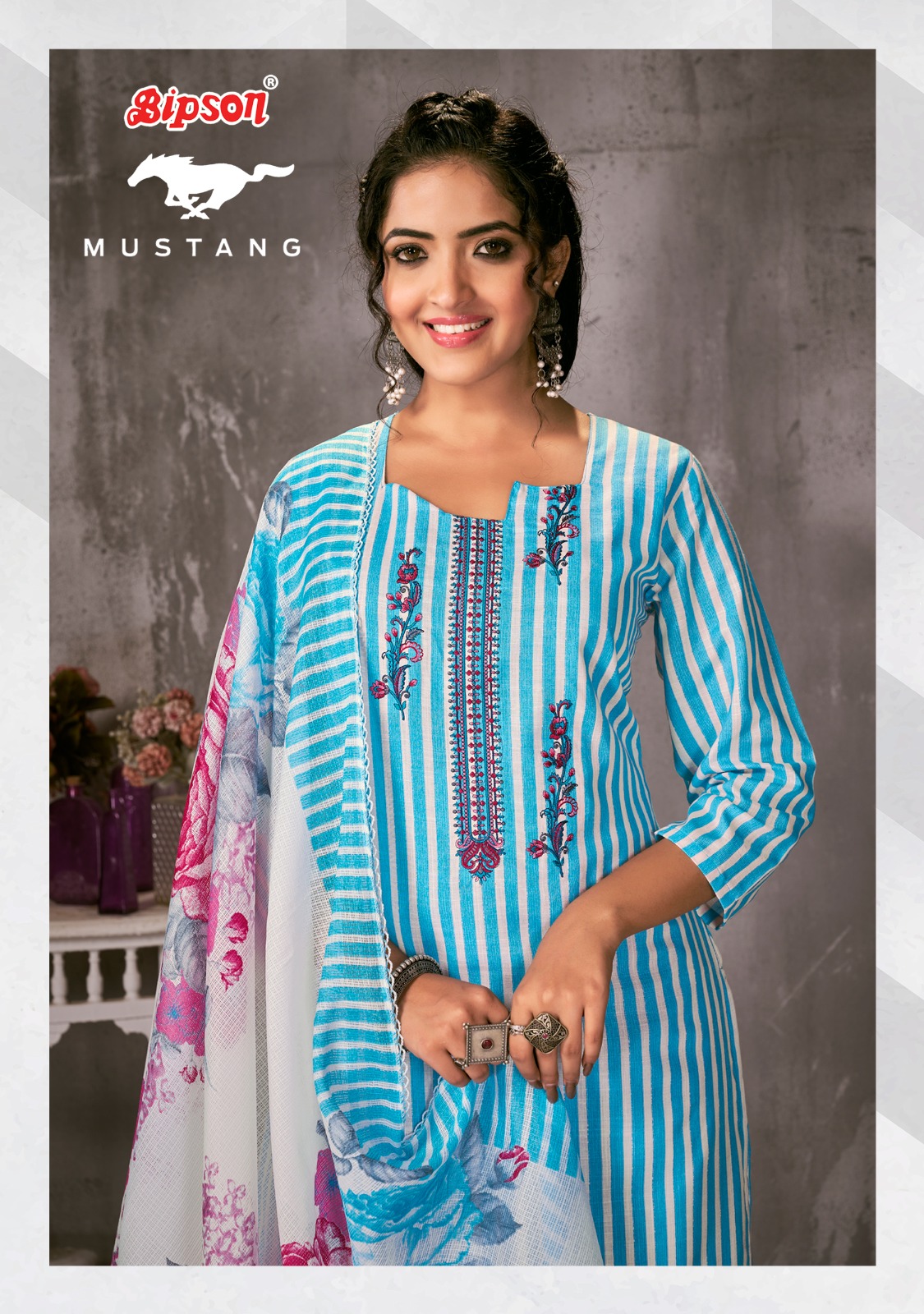 bipson mustang 2203 cotton  gorgeous look salwar suit catalog