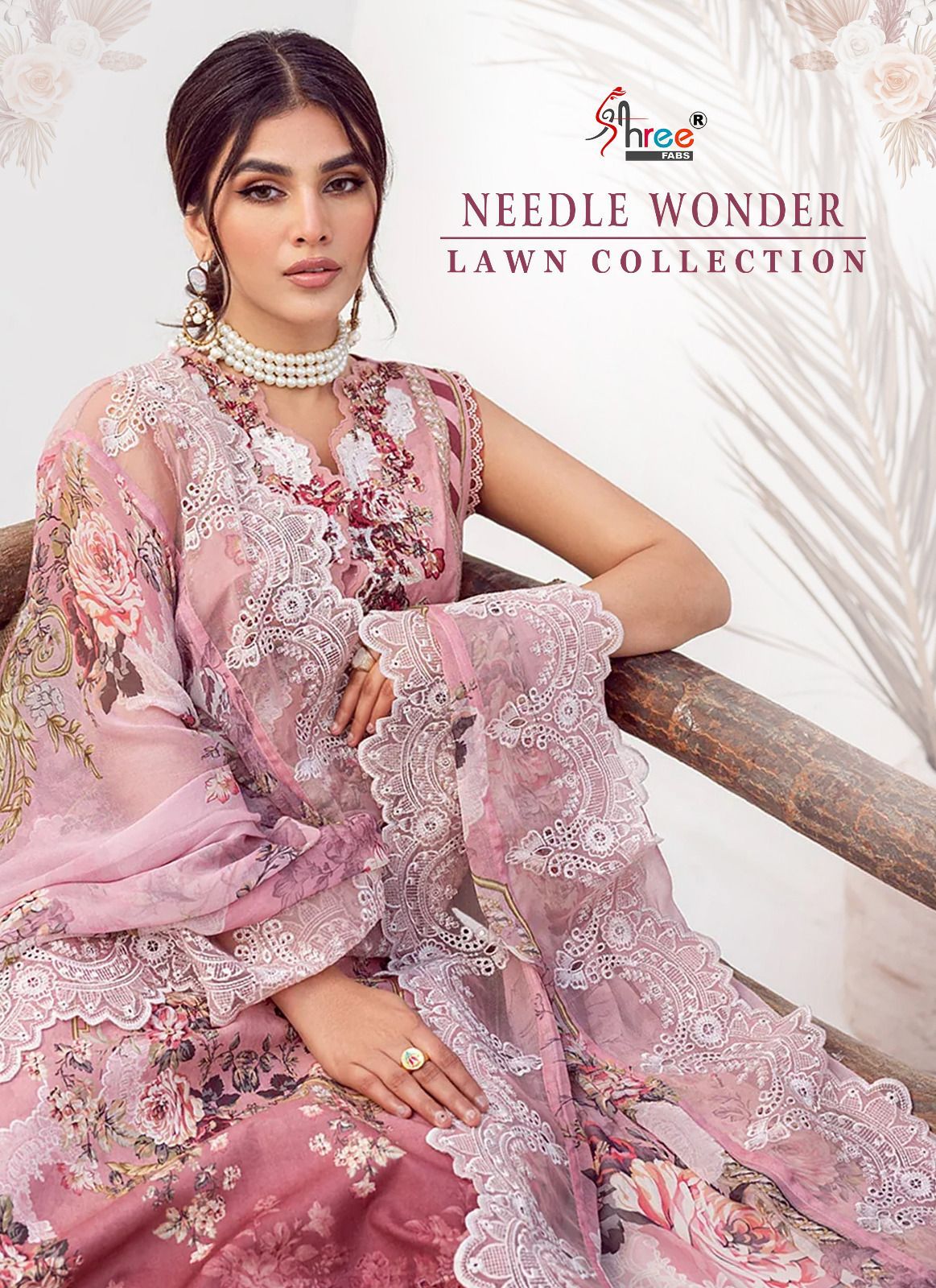 shree fabs Needle Wonder Lawn Collection cotton decent look salwar suit with siffon dupatta catalog