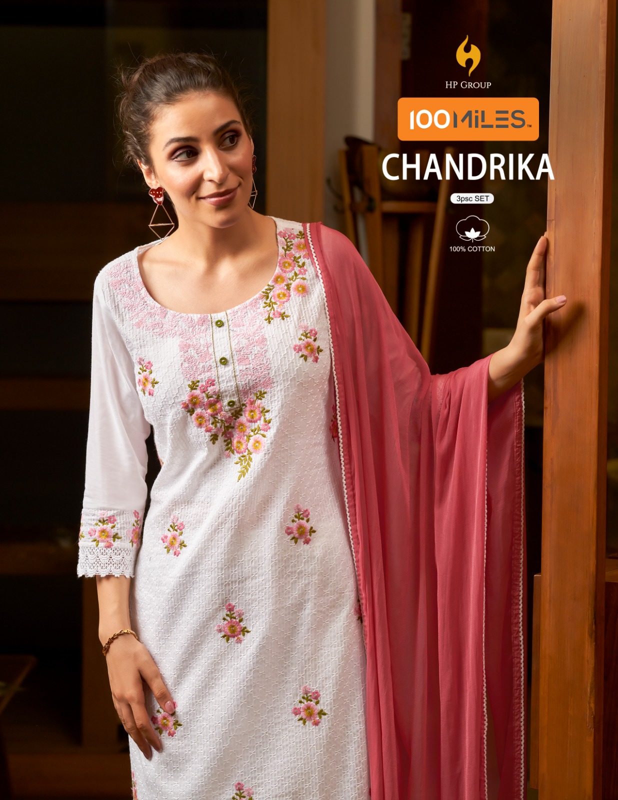 100 miles chandrika cotton catchy look kurti pant with dupatta catalog