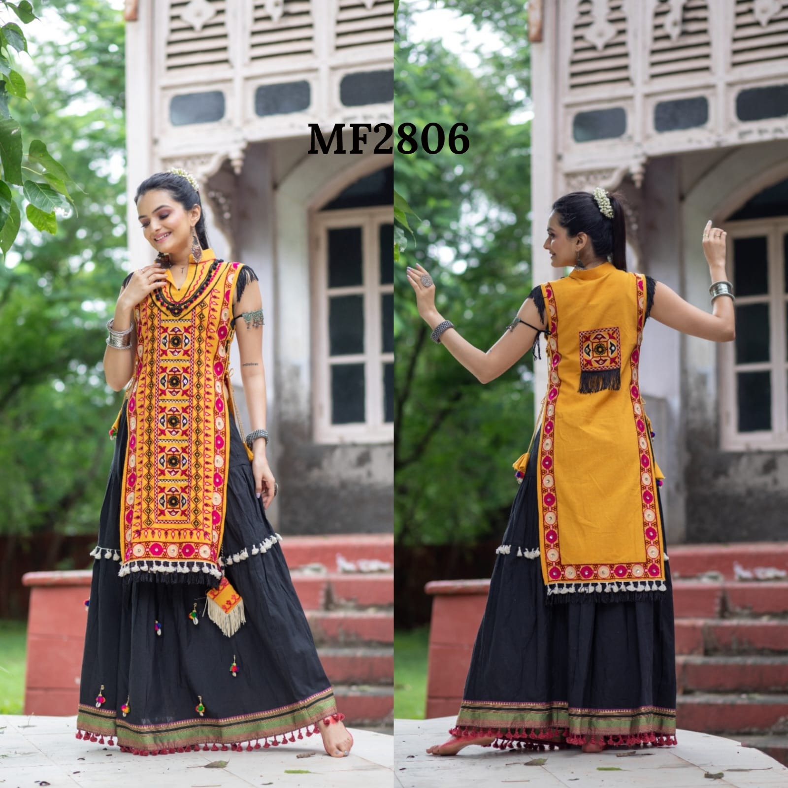 Mesmora Mf2 800 To 806 colorful heavily embroidered innovative look skirt folks catalog