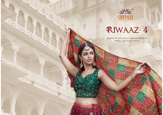 shivali riwaaz vol 4 fancy festive look lehngha catlog