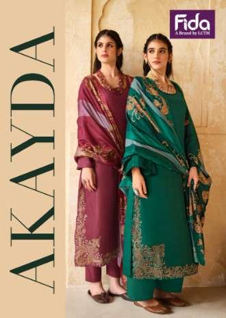 fida akayda  cotton satin elegant salwar suit catalog